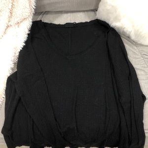 Black flowy/loose waffle knit long sleeve!